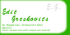 edit greskovits business card